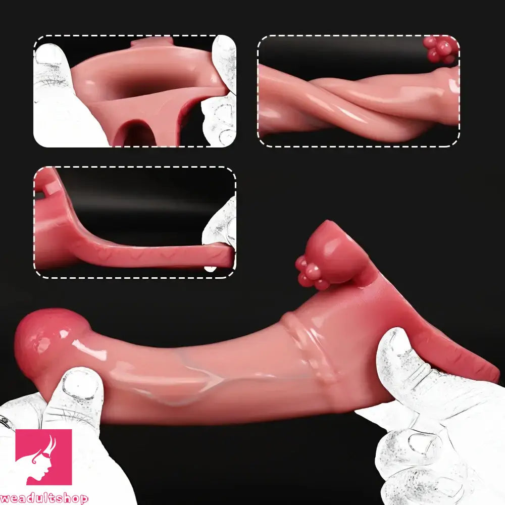 6.69in Male Penis Sleeve Soft & Elastic Reusable Hollow Dildo Cock Sleeve