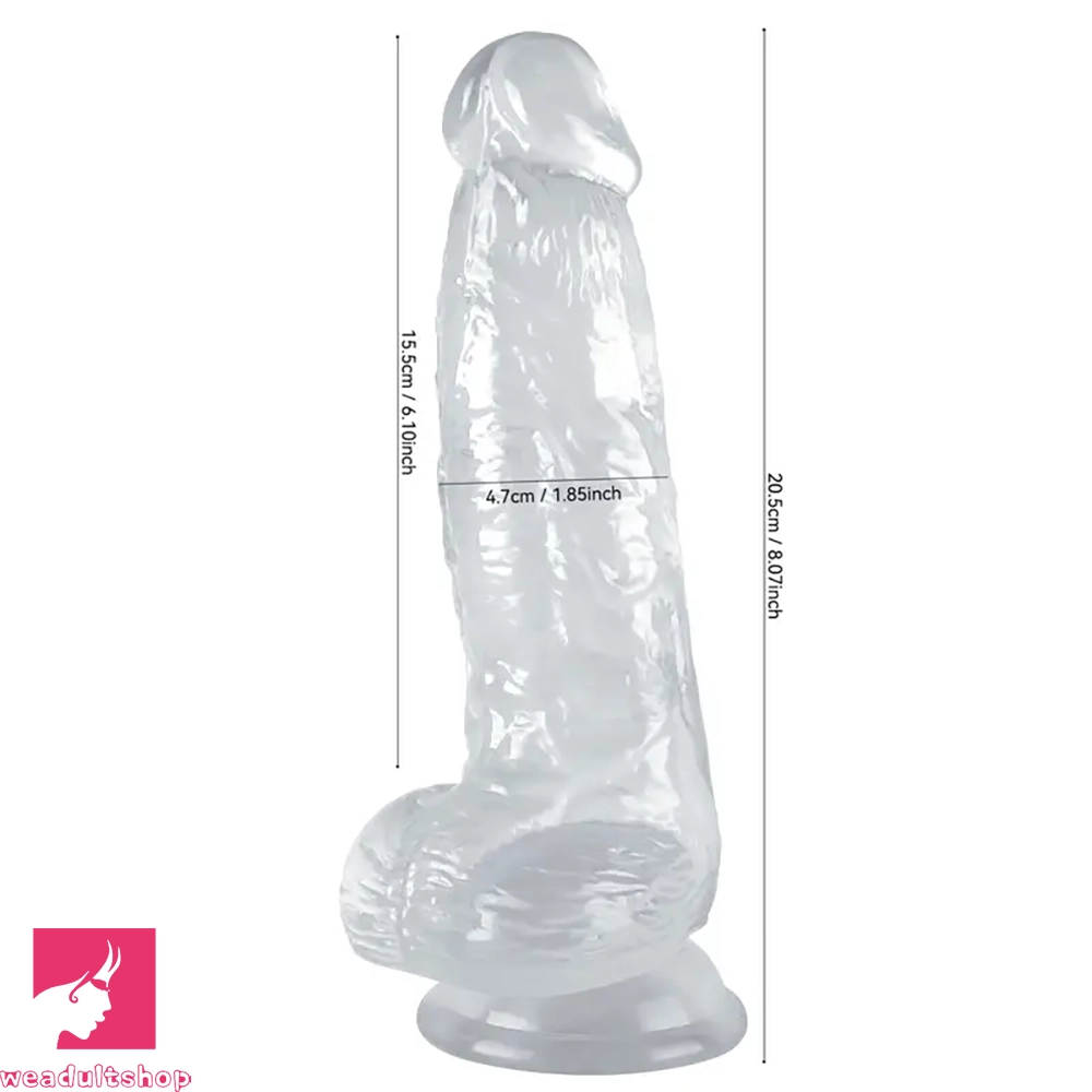 8.07in TPE G Spot Dildo With Vein Suction Cup Base Prostate Adult Sex Toy