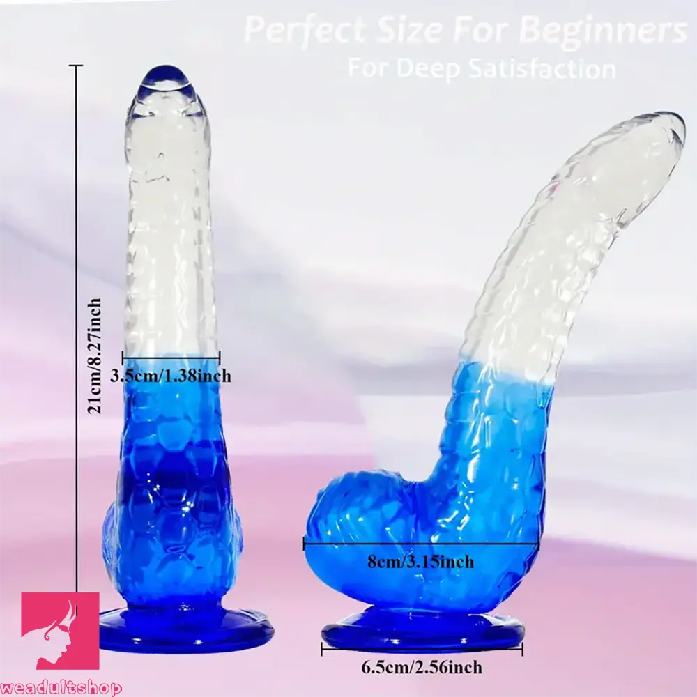 8.27in TPE Cock Fantasy Gradient Jelly Dildo Masturbator Adult Toy