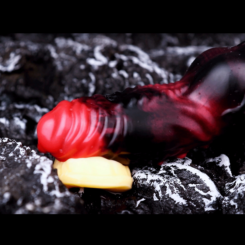 5.91in Silicone Vibrating Dog Tentacle Dildo Sleeve Knot Dildo With Cock Ring