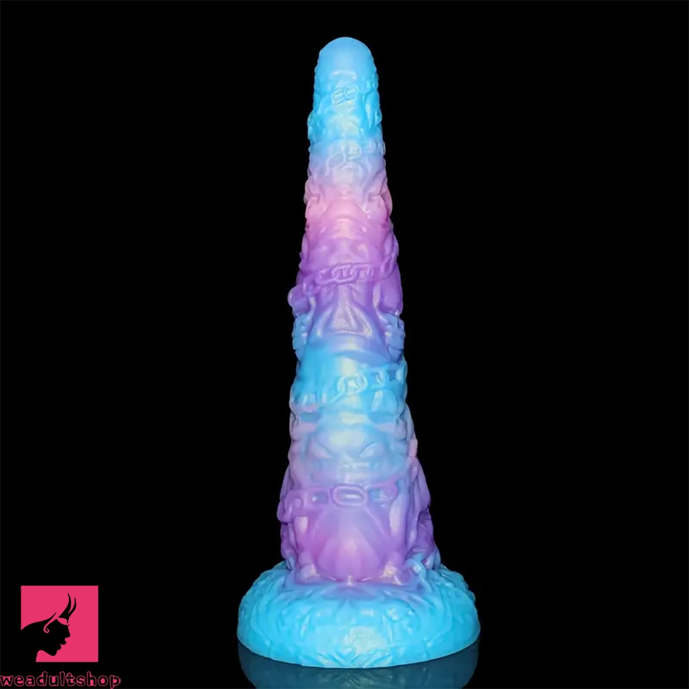 15.35in Iron Chain Long Thick Silicone Skull Giant Monster Cock Dildo