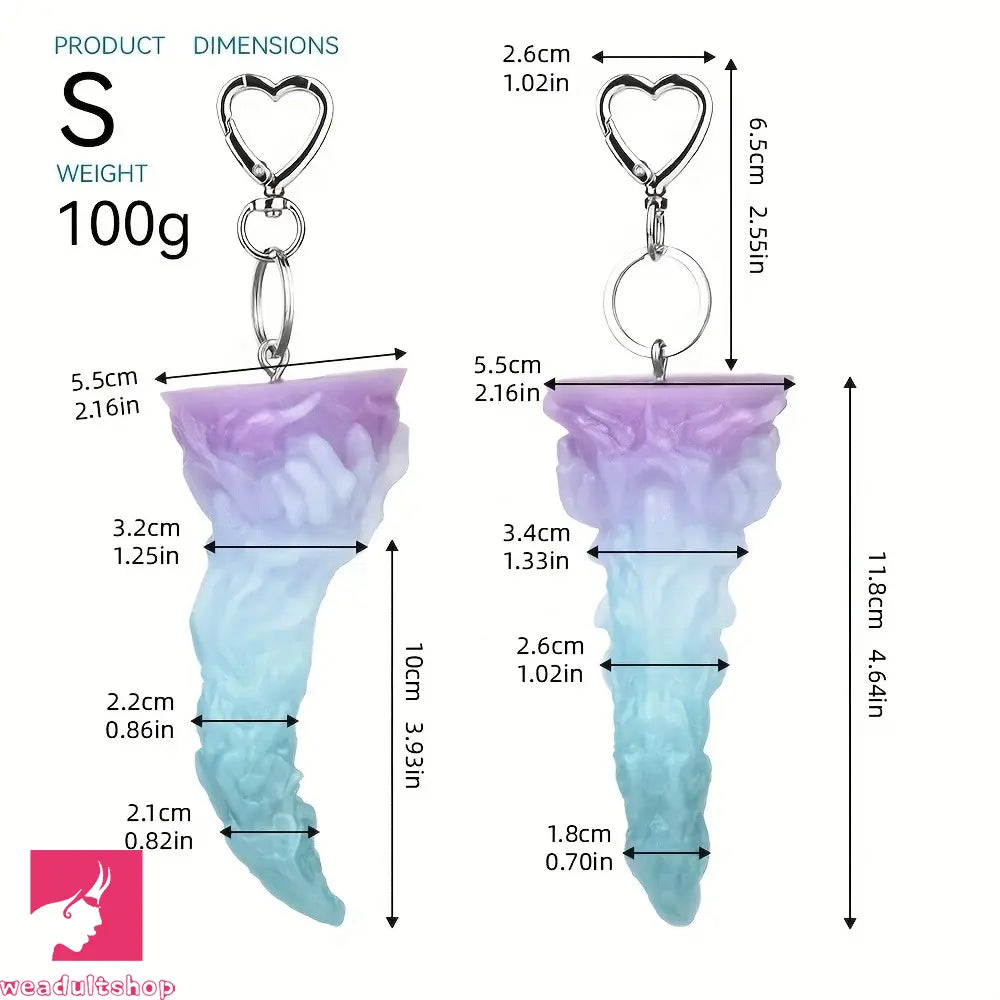 4.64in 5.23in Anal Plug Pedant Dildo Key Chain Animal Deer Silicone Cock