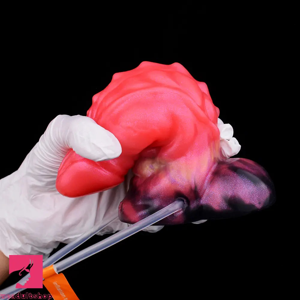 5.12in Fantasy Odd Silicone Soft Inflatable Spraying Water Dildo For Clit