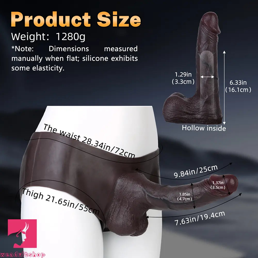 9.84in Hollow Cock Strap on Dildo Panty For Anal Stimulation For Cock