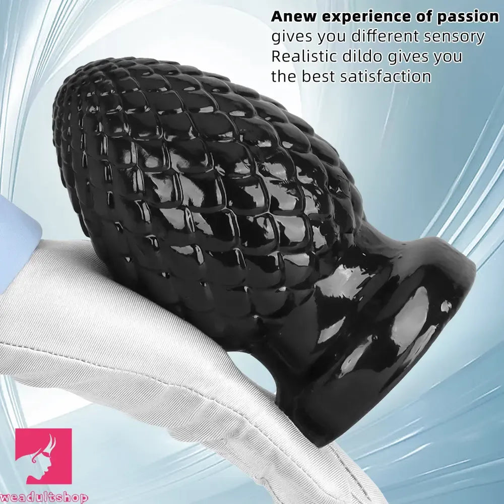 3.93in 5.9in Newbie Clit Female Masturbator PVC Black Butt Plug Dildo