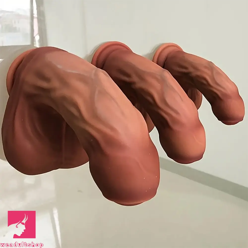 6.1in 7.48in 8.86in Liquid Silicone Soft Lifelike Foreskin Uncut Real Dildo