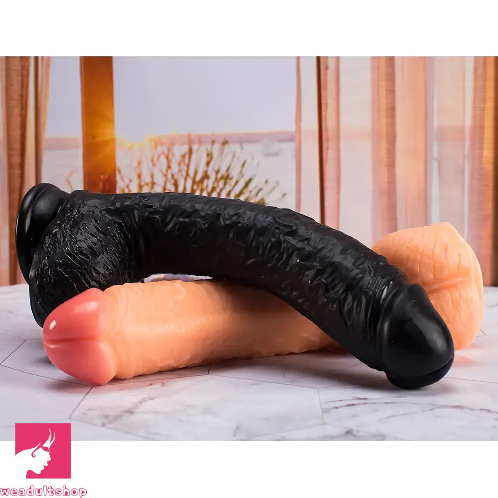 9.84in PVC Curved Big Anal Adult Sex Toy Real Lifelike Love Dildo