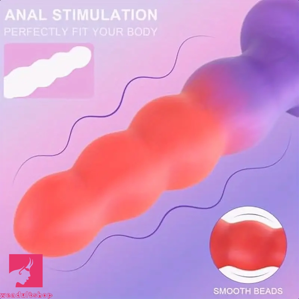 6.3in Silicone Cock Butt Soft Anal Beads Anal Trainer Dildo Masturbator