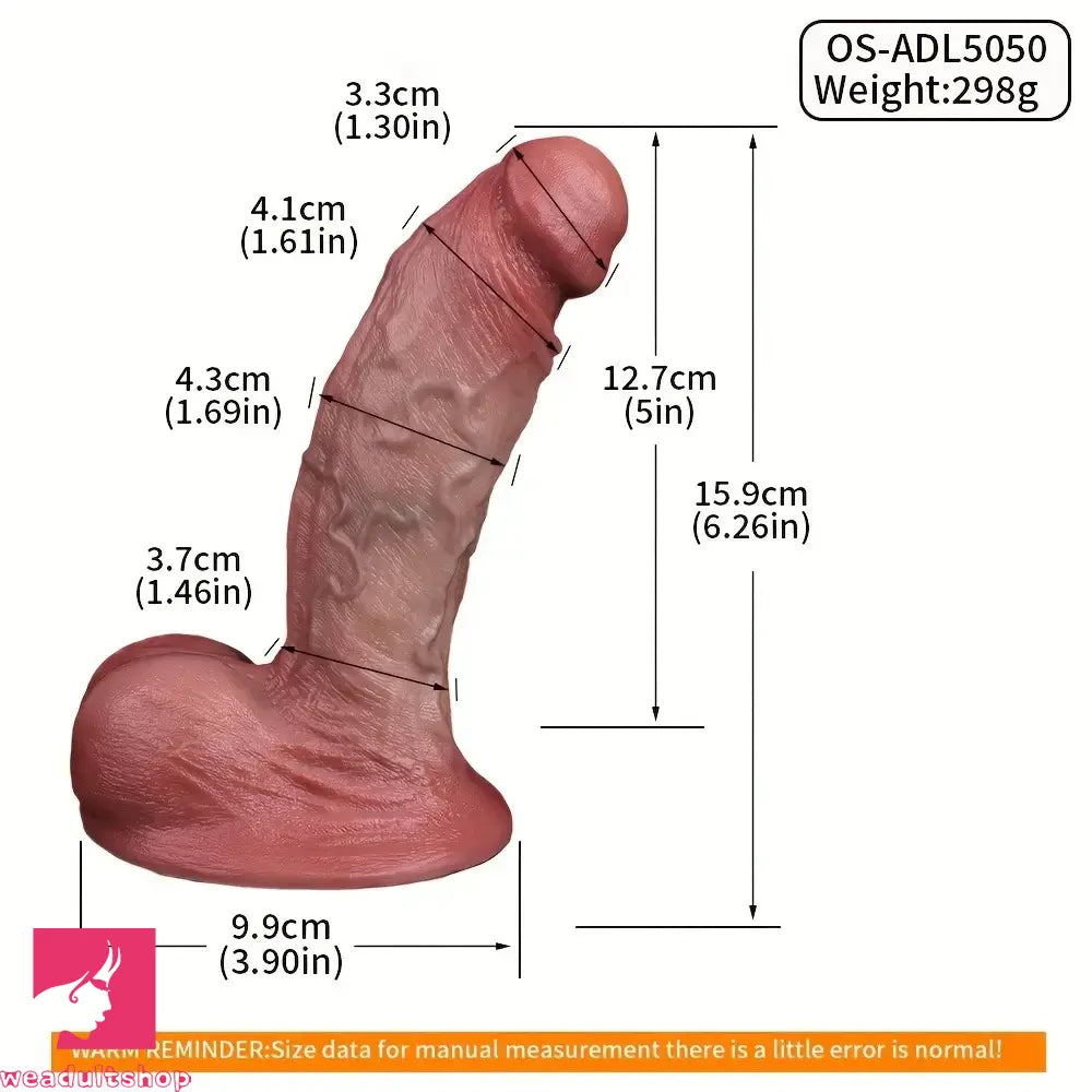 6.26in Double-layer Realistic Lifelike Silicone Cock Masturbation Soft Dildo
