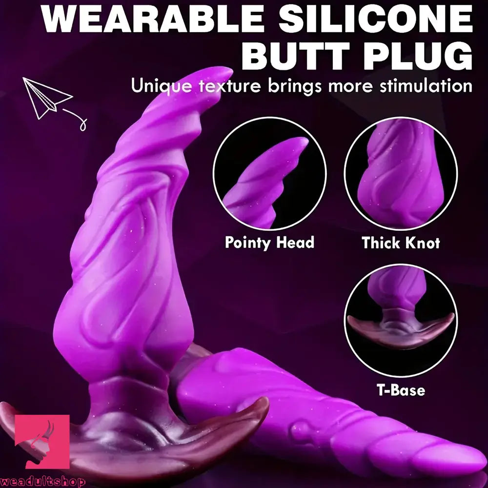 6.6in Wider T Base Wearable Silicone Butt Plug Dildo For Sex Exploration