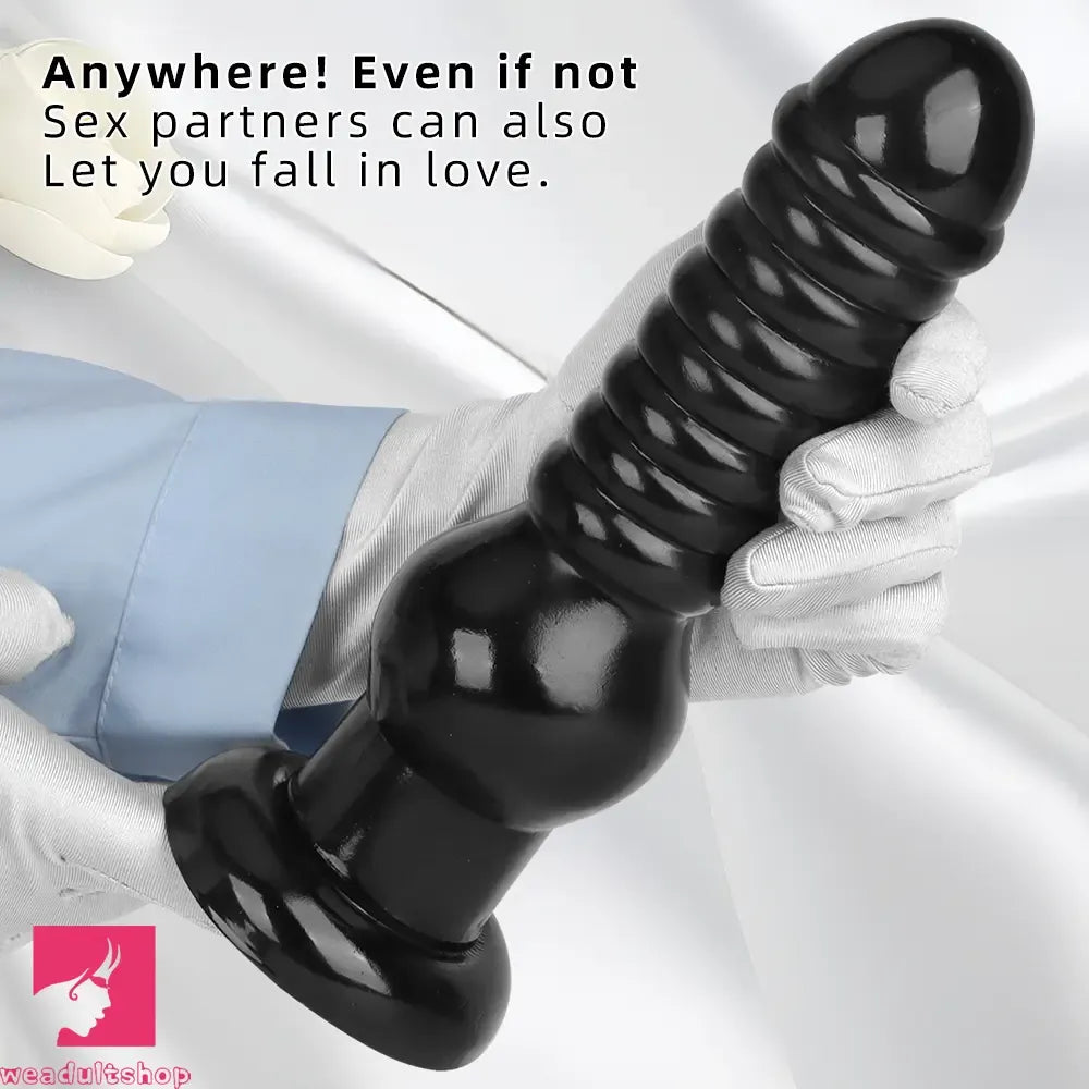 9.64in Knot Big Black Butt Plug PVC Dildo Suction Cup Knotting Cock Dildo
