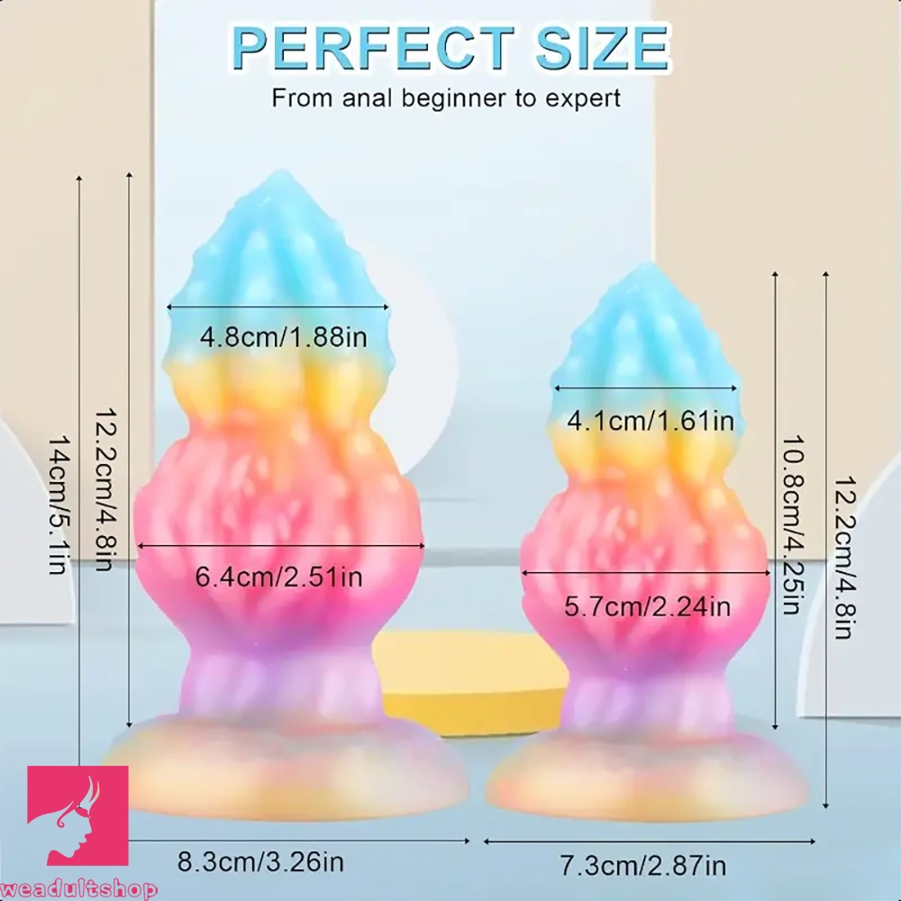 4.8in 5.1in Thick Butt Plug Realistic Silicone Knot Dildo Anal Clit Adult Toy