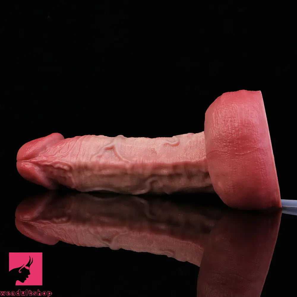 7.2in Liquid Silicone Double Layer Real Cock Cumming Dildo For Ejacluting