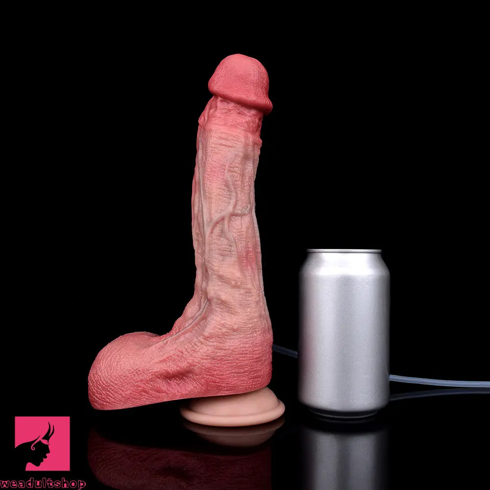 10.12in Couple Sex Game Toy Dual Density Silicone Ejaculating Real Dildo