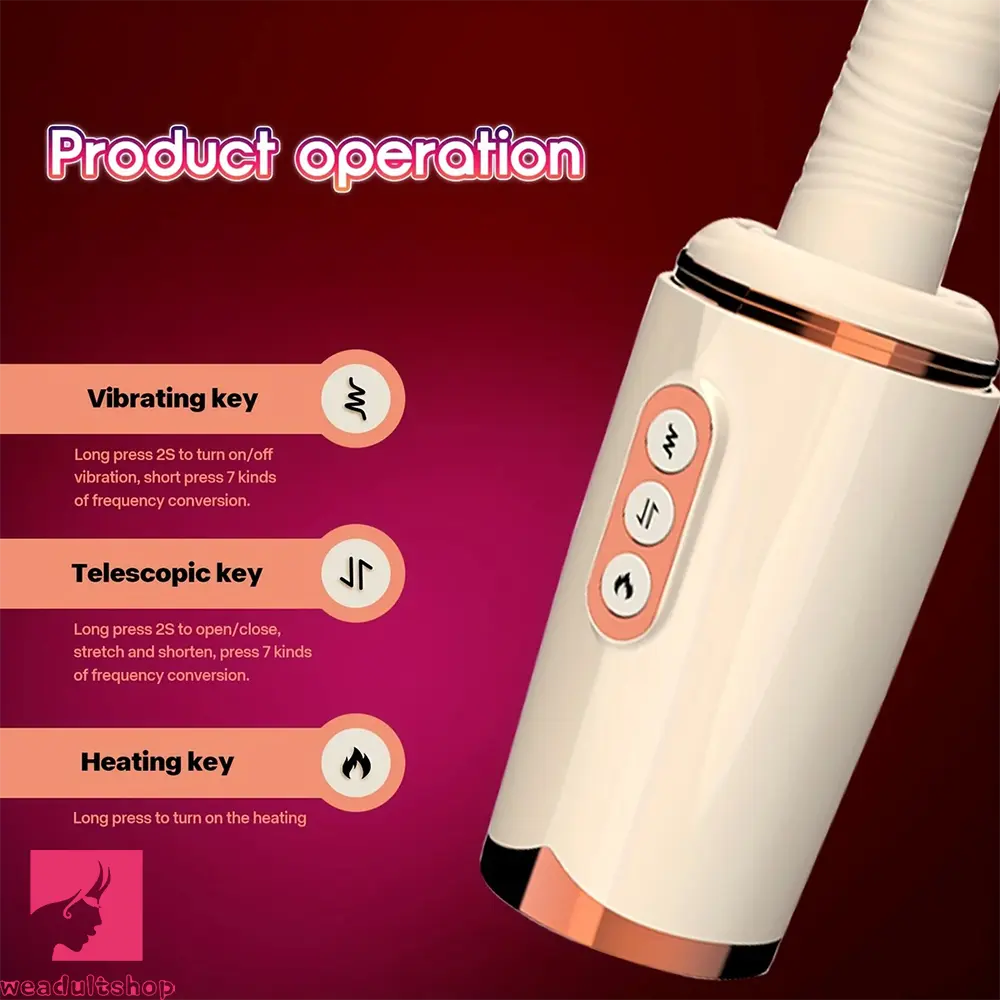 9.92in Sex Machine Thrusting Heating Auto Dildo Rotatable Switch 7 Vibrating