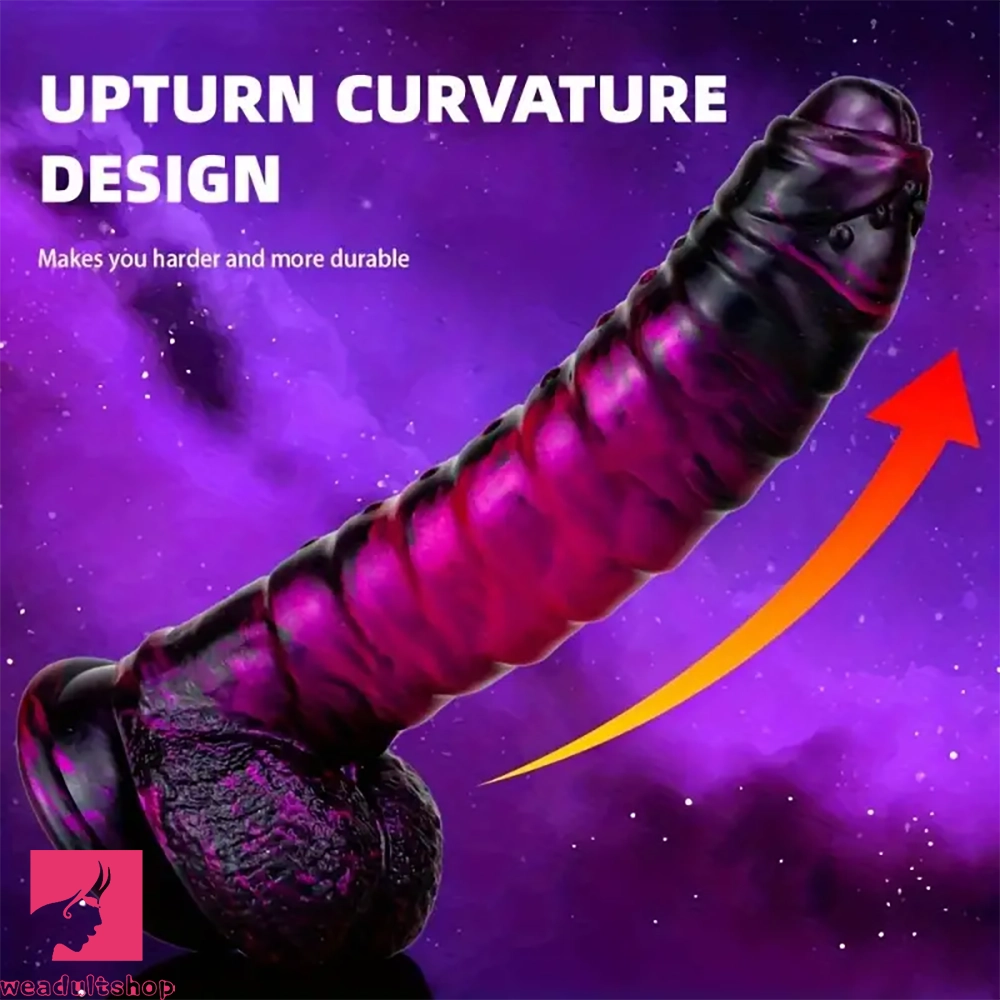 8.11in CATERPILLAR Gilded Mixed Color Creative Silicone Dildo SM Cock Toy