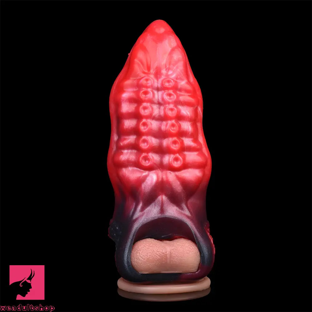 6.14in Hollow Dildo Built-in keel Vibration Remote Control Tentacle Penis Sleeve