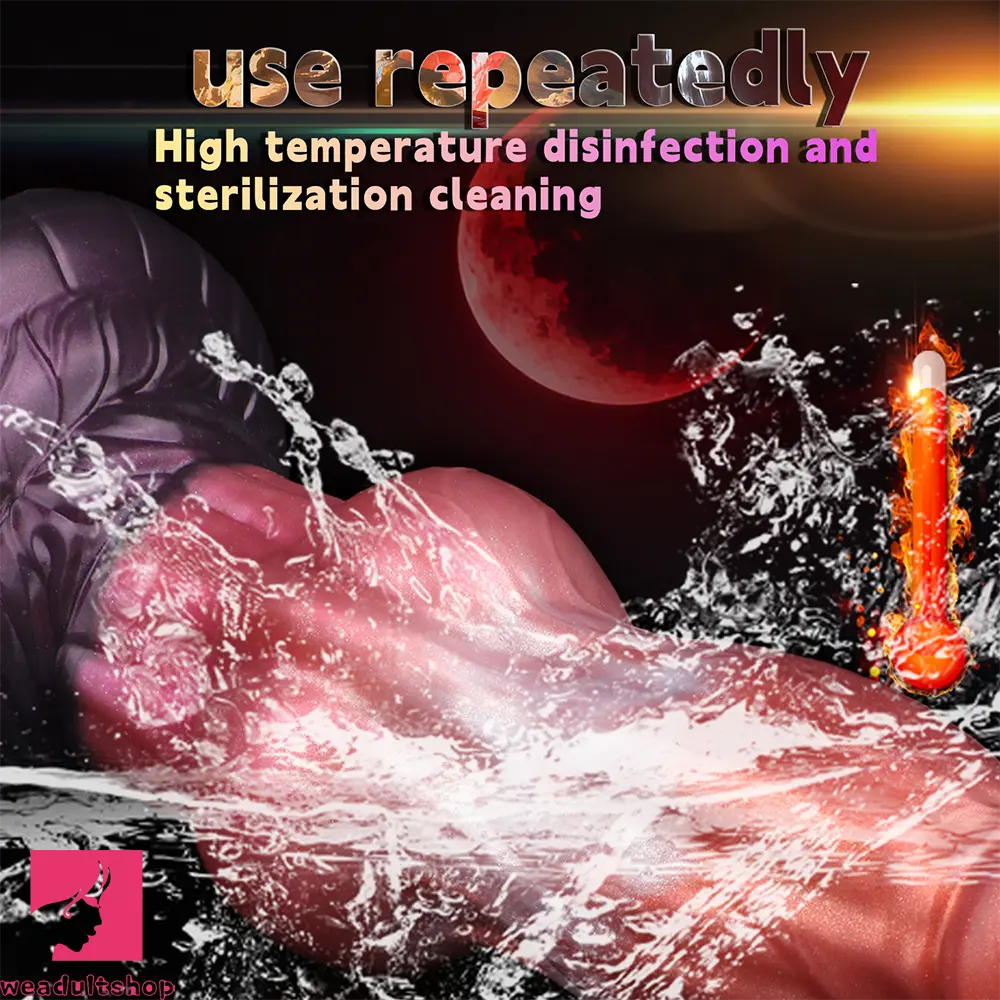 8.26in Wolf Animal Double Layer Silicone Soft Dildo Female Masturbator