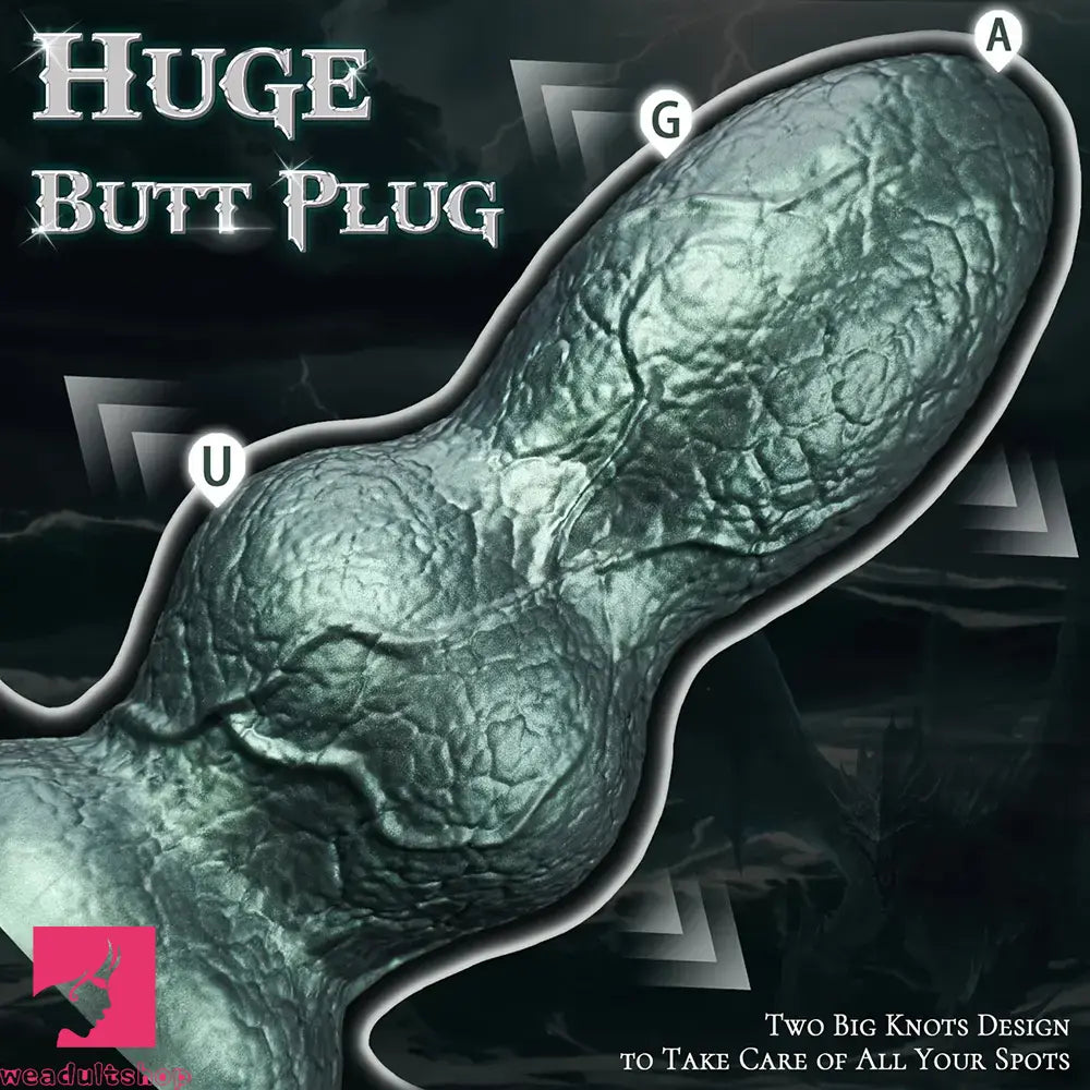 9.5in Monster Dragon Knot Silicone Soft Thick Dildo Large Butt Plug 2 Knots