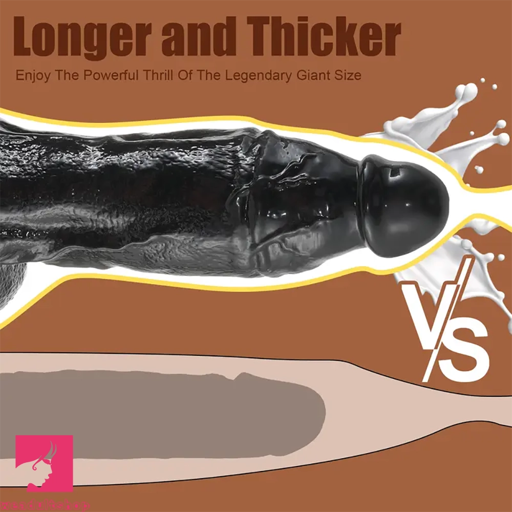 12.99in Thick Soft Huge Suction Cup Dildo For Women Cock Hands-Free