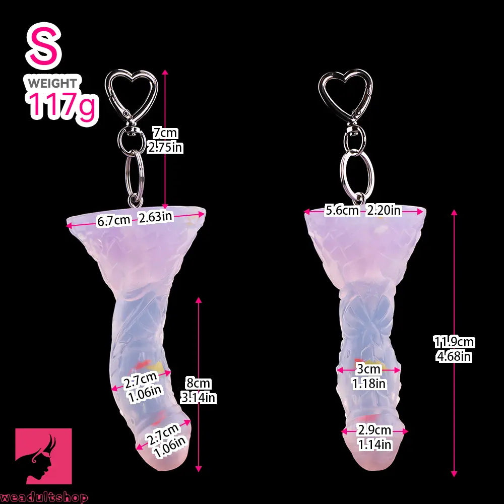 4.68in 5.9in 7.16in 8.26in Fantasy Spiked Silicone Soft Dildo With Key Chain