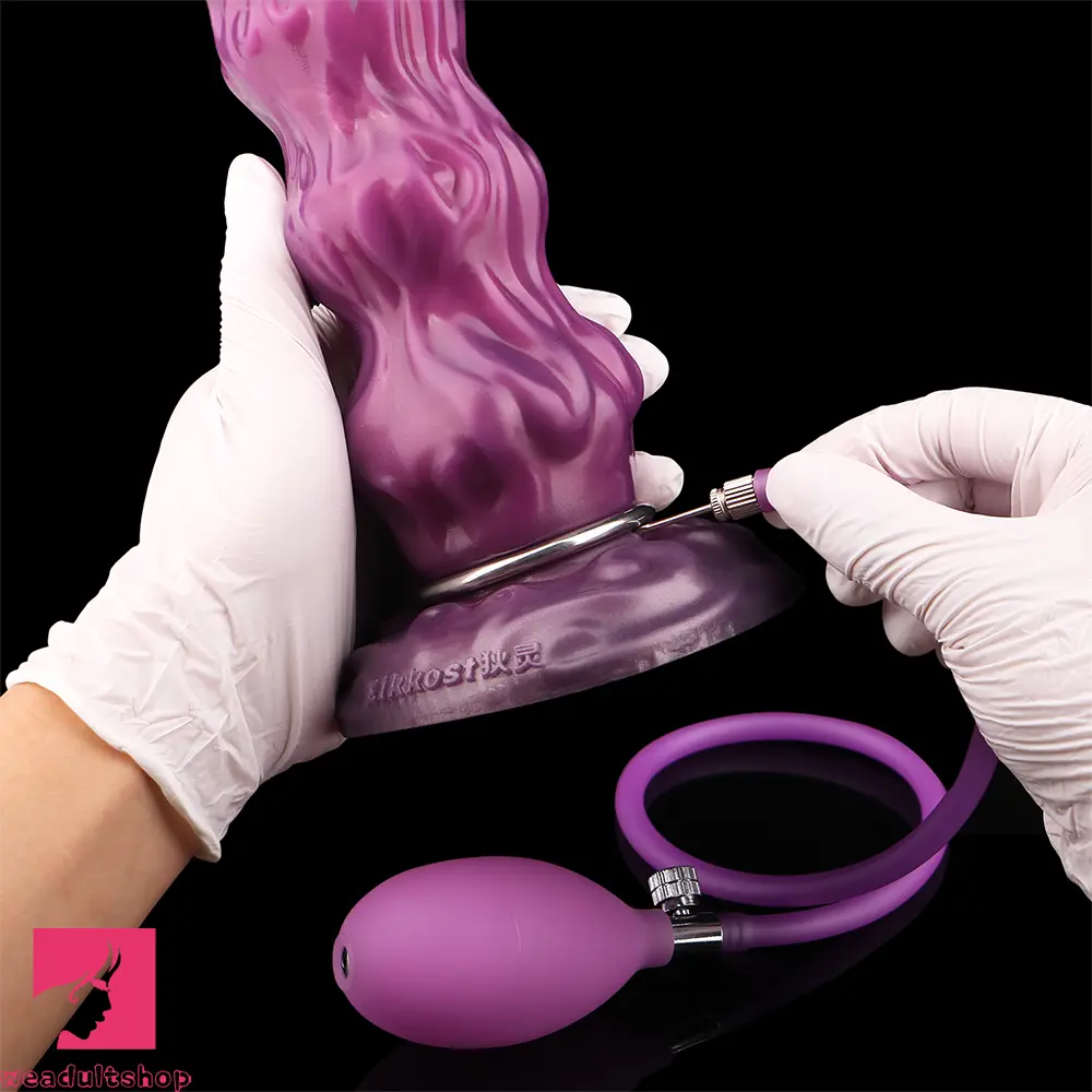 9.68in Inflatable Silicone Soft Big Fantasy Odd Dildo Penis Sex Simulator