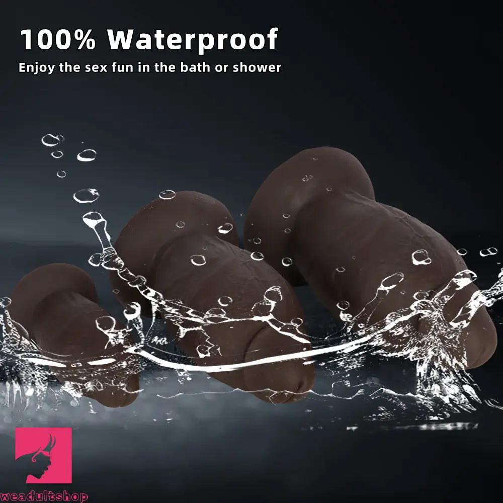 5.9in 8.66in 10.03in Coffee Eggless Large Anal Plug Penis Silicone Anal Dildo