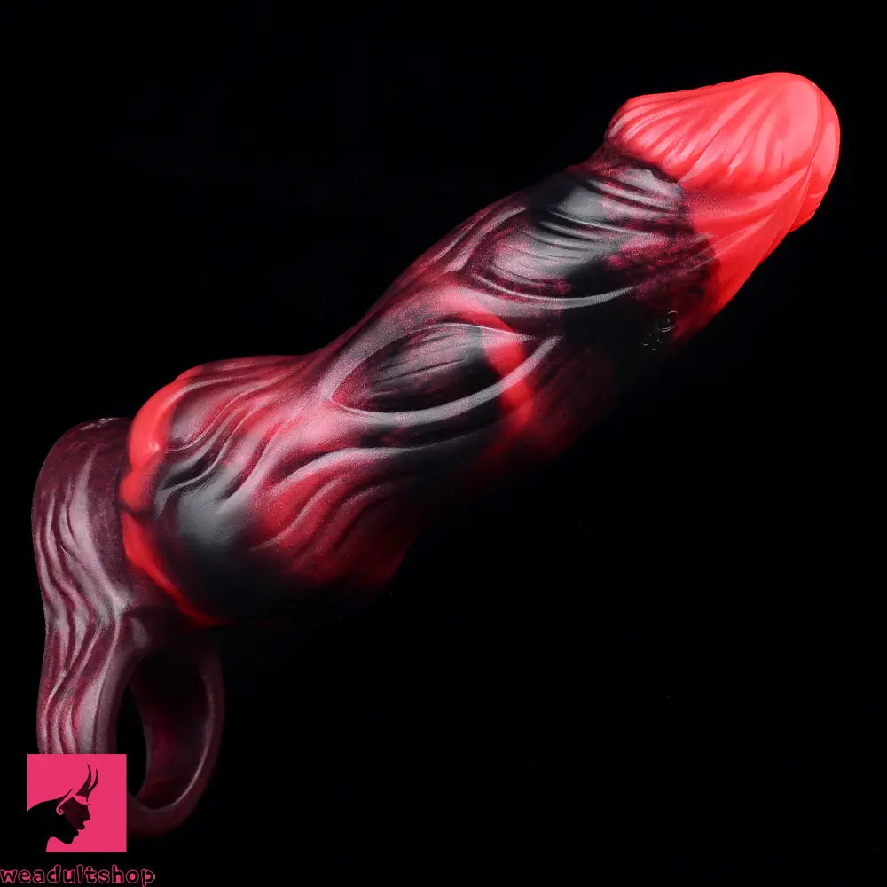5.91in 7.17in Silicone Cock Sleeve Soft Vibrating Hollow Fantasy Penis Dildo