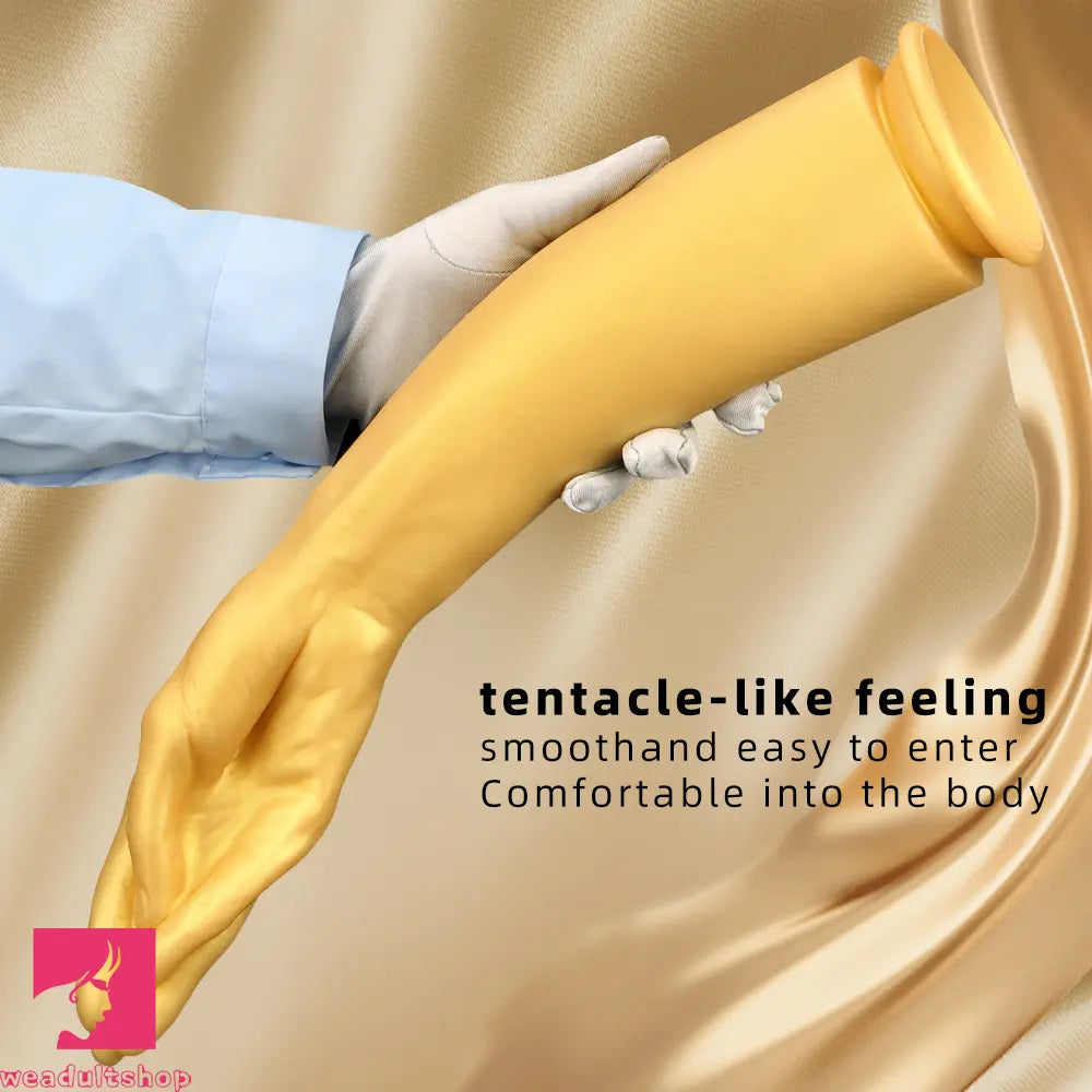 12in 14.17in 16.73in Gold Silicone Fisting Arm Ashes Grade Anal Cock Dildo