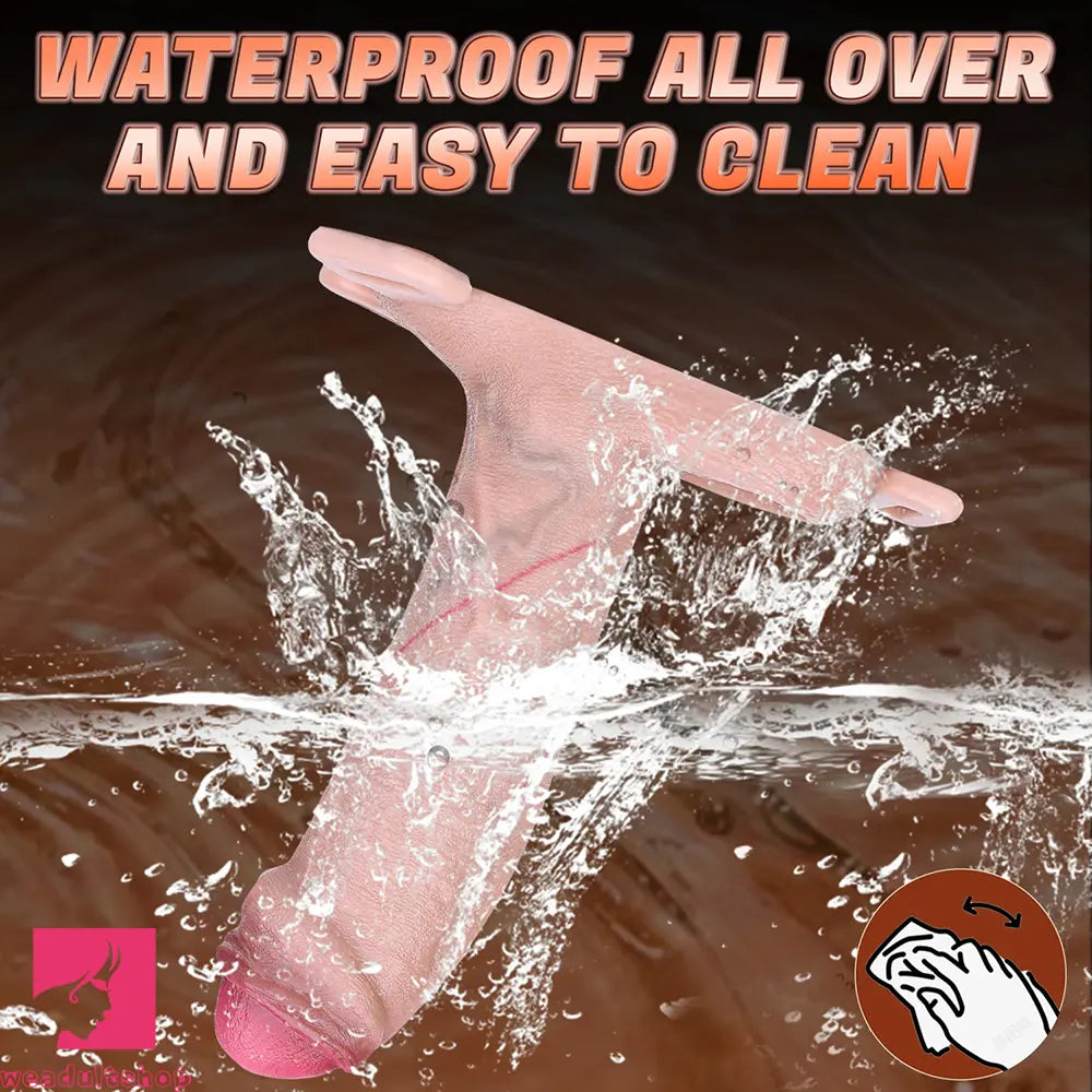 7.16in Strap on Penis Extender Uncut Cock Sleeve Dildo For G-Spot Anus