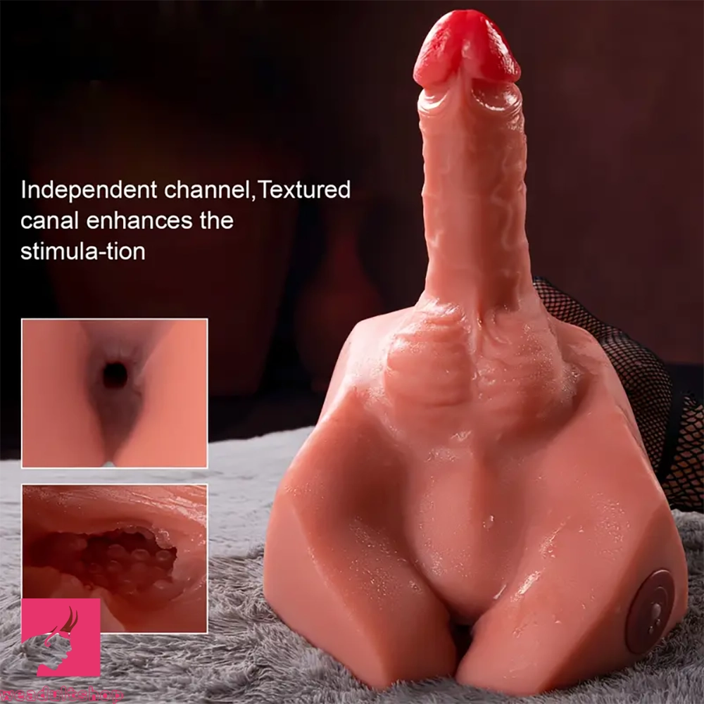 7.87in Thrusting Vibration Dildo With Slight Curve Sex Toy Lifelike Sex Torso