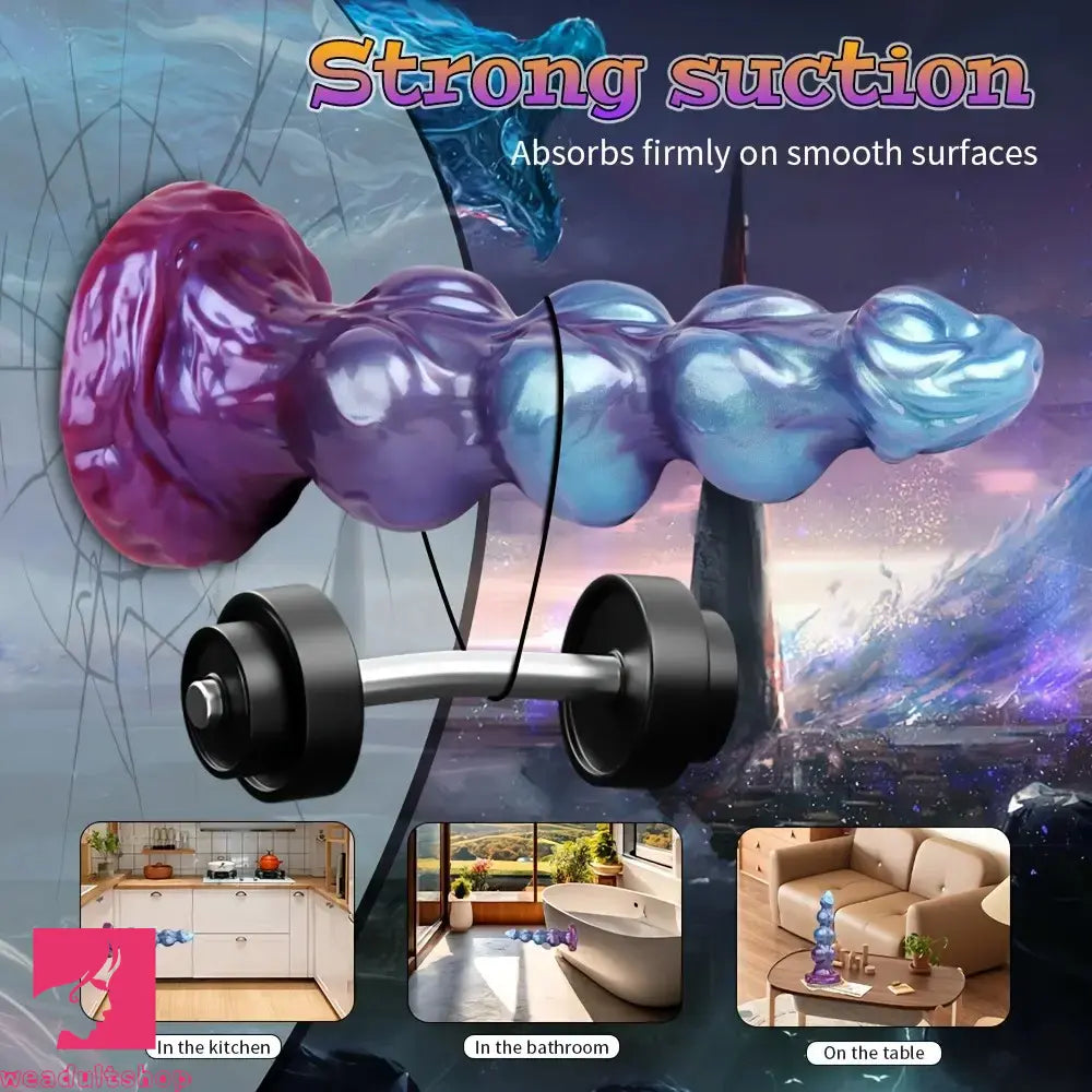 8.38in 10.15in 11.81in Beaded Monster Doggy Egg Fantasy Knot Clitoris Dildo