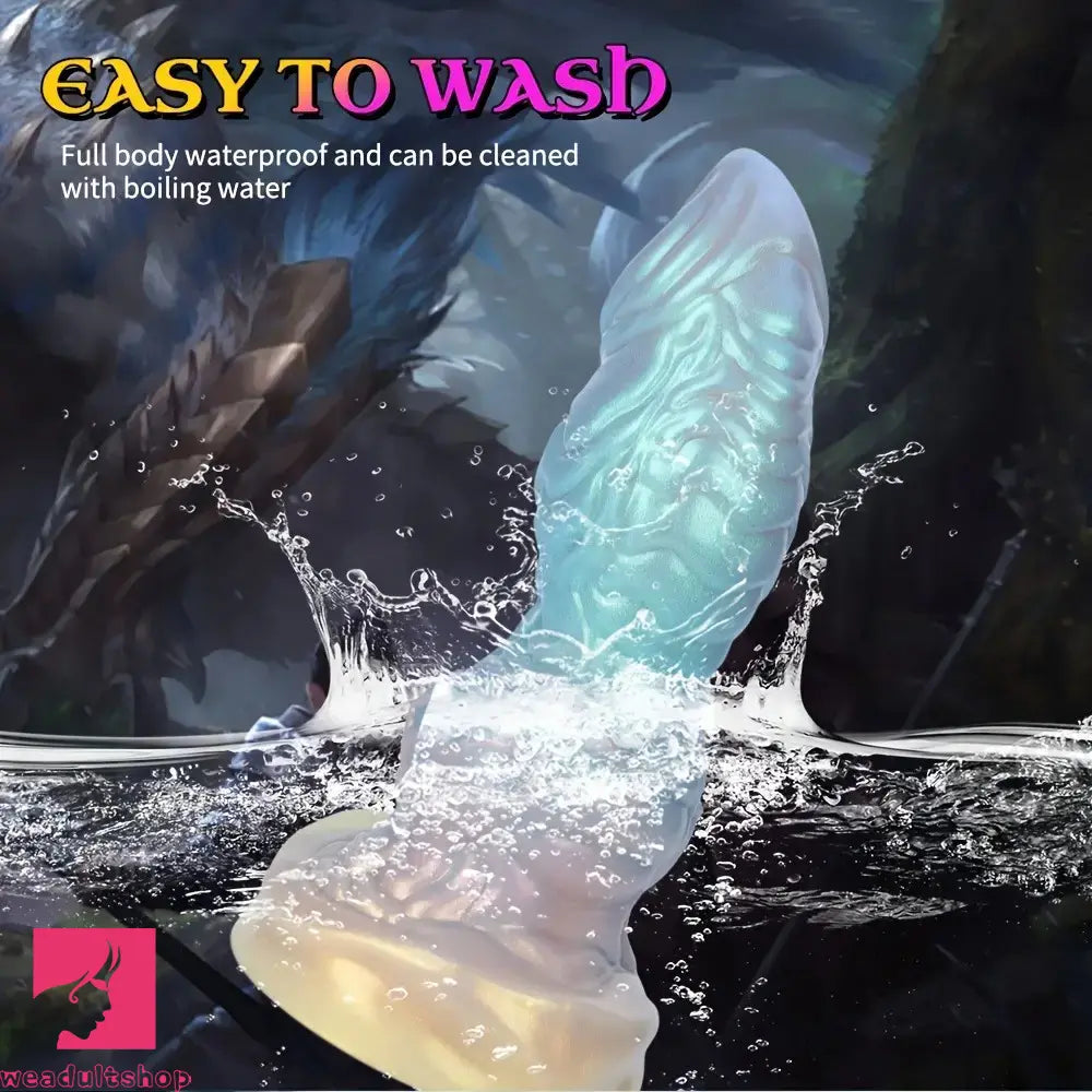 7.63in 8.89in 10.55in Flexible Silicone Realistic Textured Monster Odd Dildo