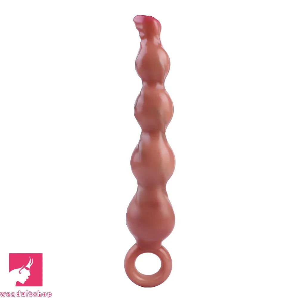 10.2in Big Vibrating Silicone Soft Pulling Beads Horse Dildo With 3 Motors