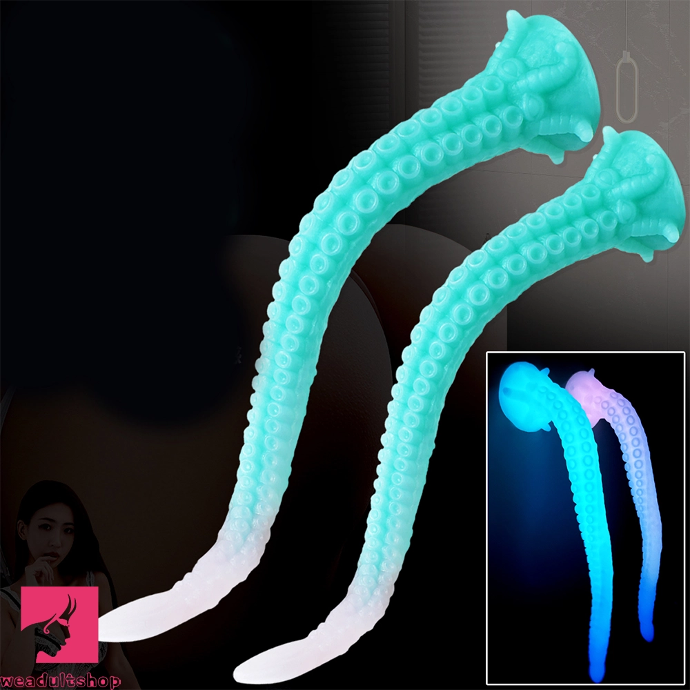 15.1in 17.3in Luminous Silicone Soft Long Big Tentacle Octopus Penis Dildo