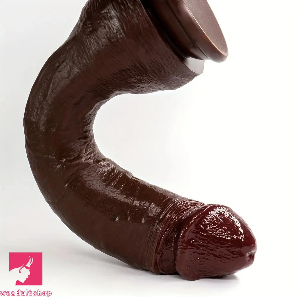 Multi-Size Ebony Liquid Silicone Female Realistic Thick Cock Soft Dildo