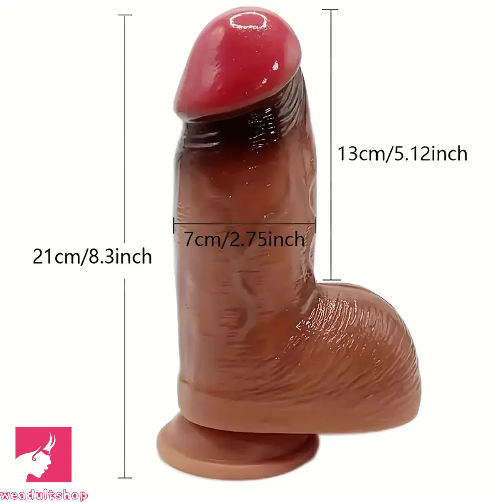 8.3in Soft Silicone Big Double Layer Real Dildo For G-Spot Anal Sex