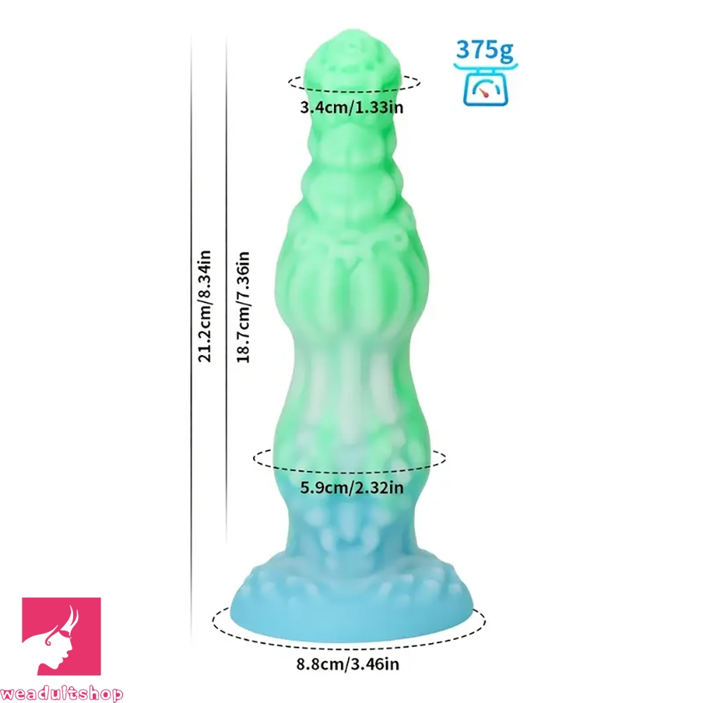 8.34in 9.6in 10.78in Melange Silicone Monster Dildo Big Luminous Clit Dildo
