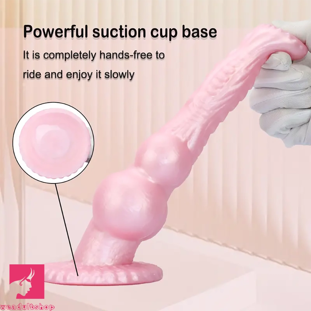 8.62in Realistic Dog Penis Design Silicone Dildo G-Spot Vaginal Dilation