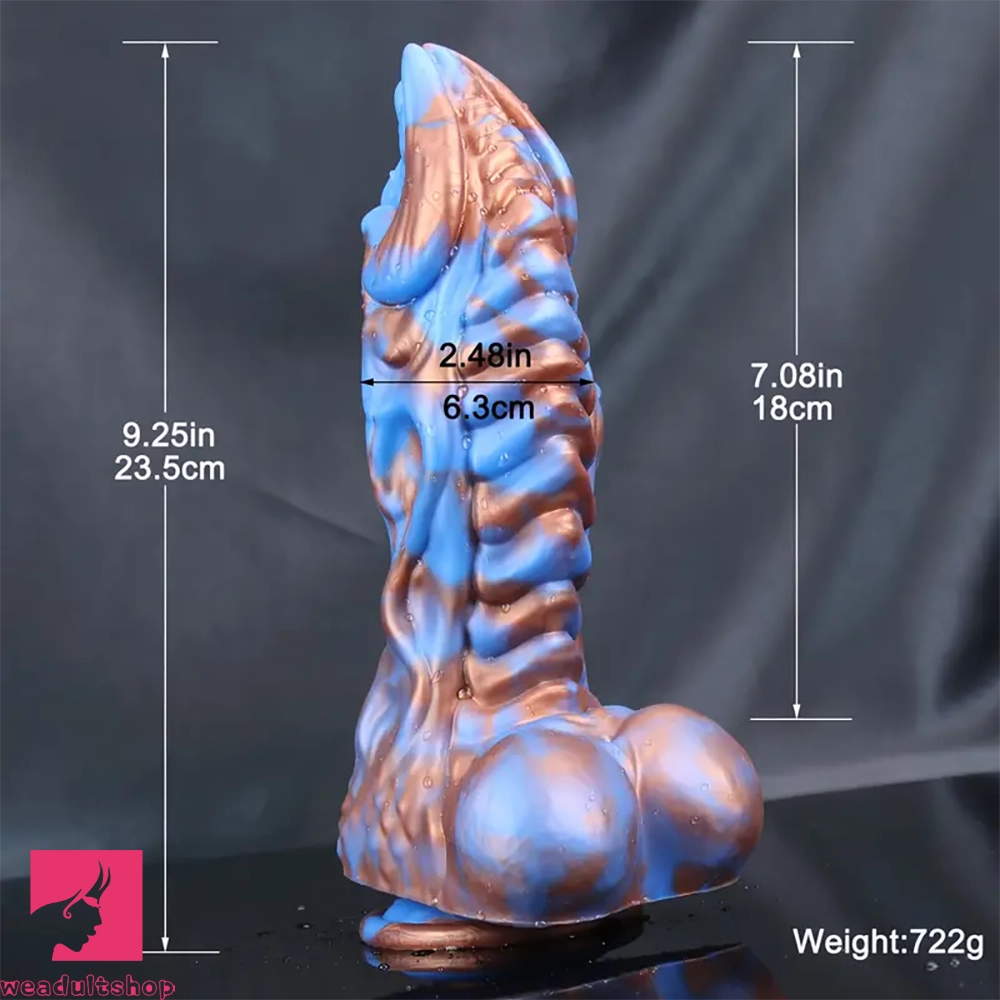 9.25in Monster Mixed Color Dildo Kirin Scale Thick Anal Plug For Prostate