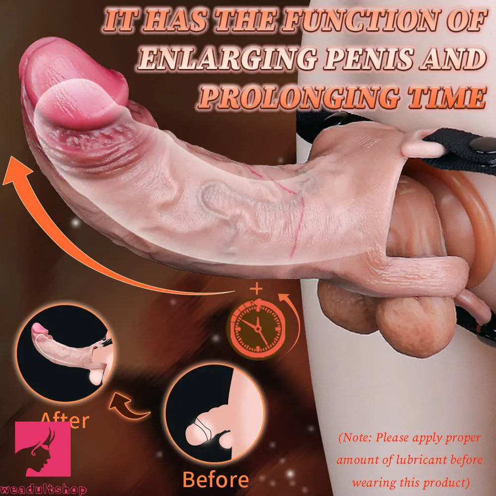 6.49in Strap on Penis Extender Cock Sleeve Dildo For Cock Supplies Sex