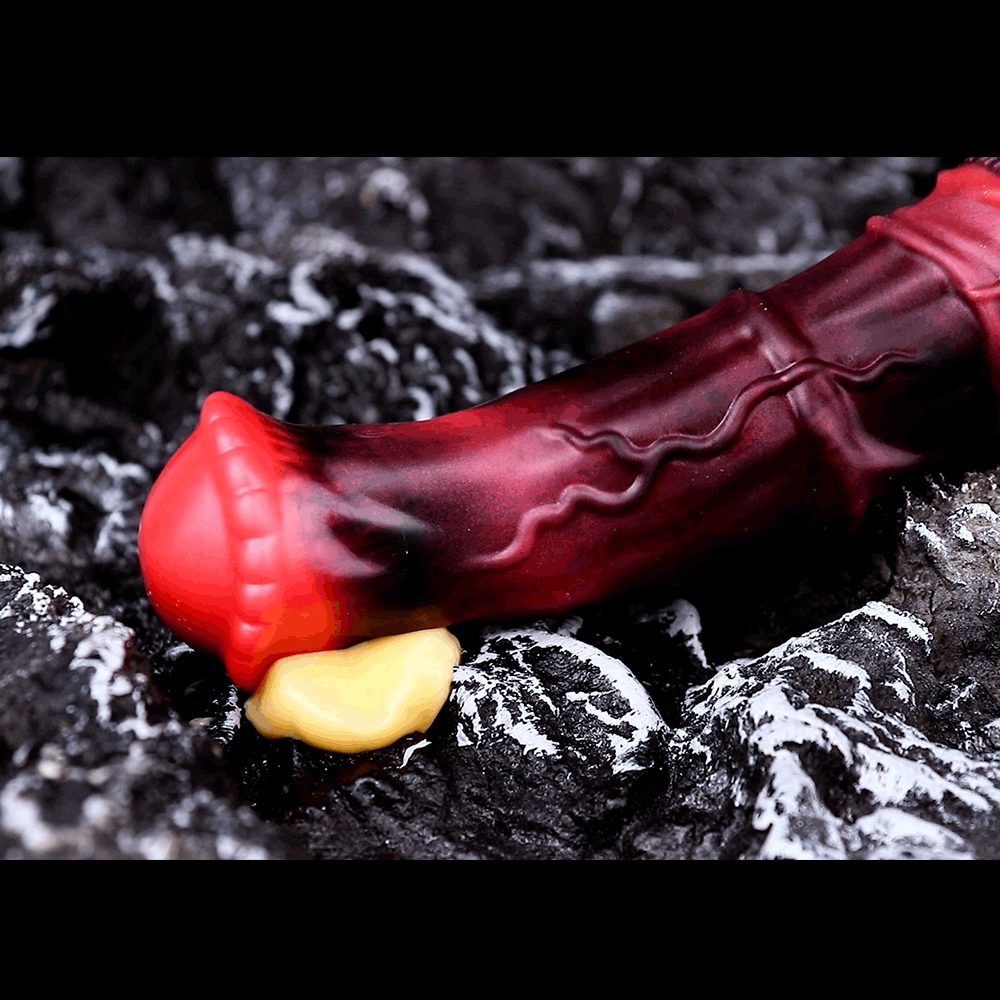 5.58in 7.17in Silicone Horse Penis Sleeve Cock Ring Hollow Vibrating Dildo