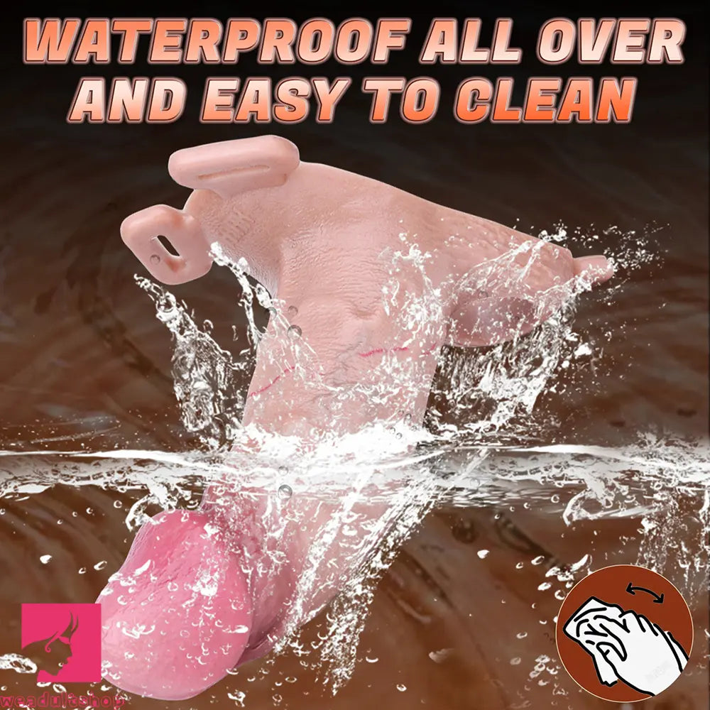 6.37in Real Feeling Strap on Penis Extender Cock Sleeve Dildo For Clit Love