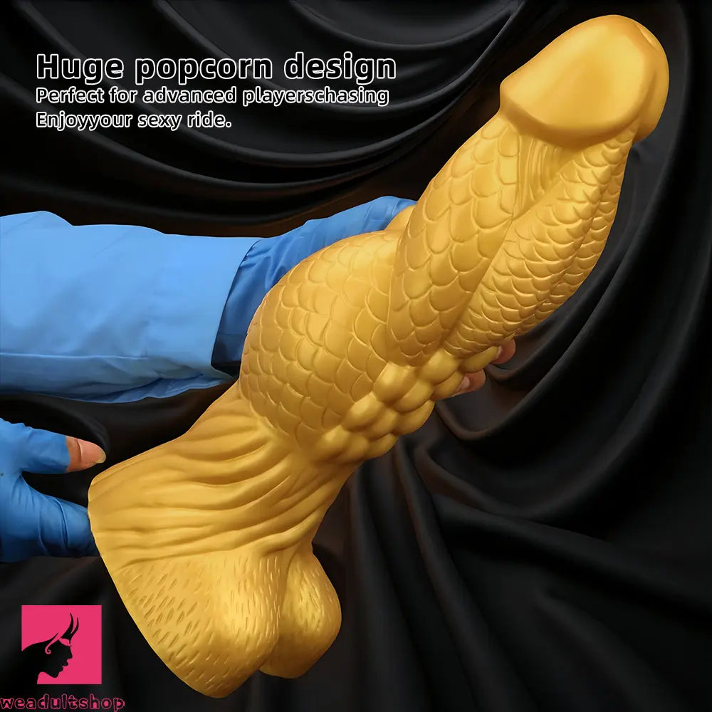 14.56in Gold Silicone Dragon Soft Big Long Realistic Animal Thick Dildo