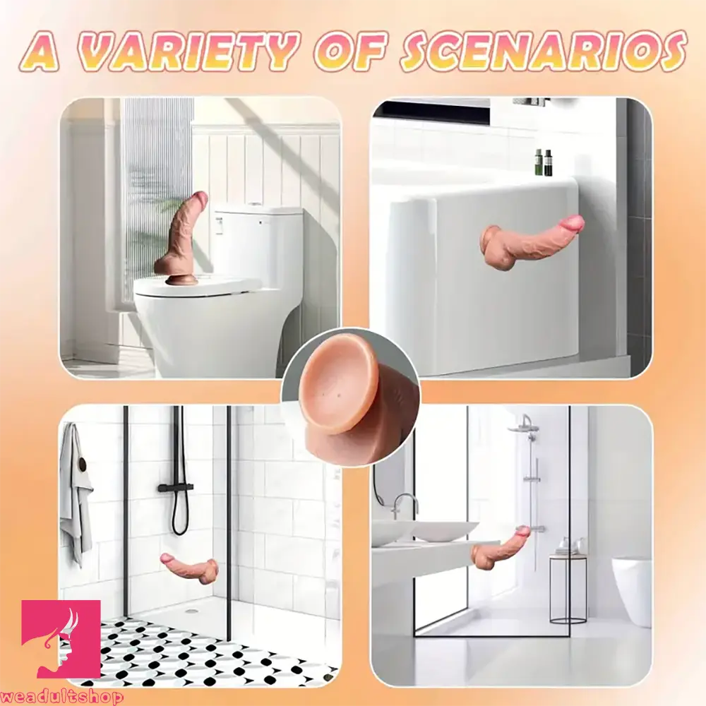 6.69in Realistic Curved Shaft Dildo With Suction Cup Women Love Toy