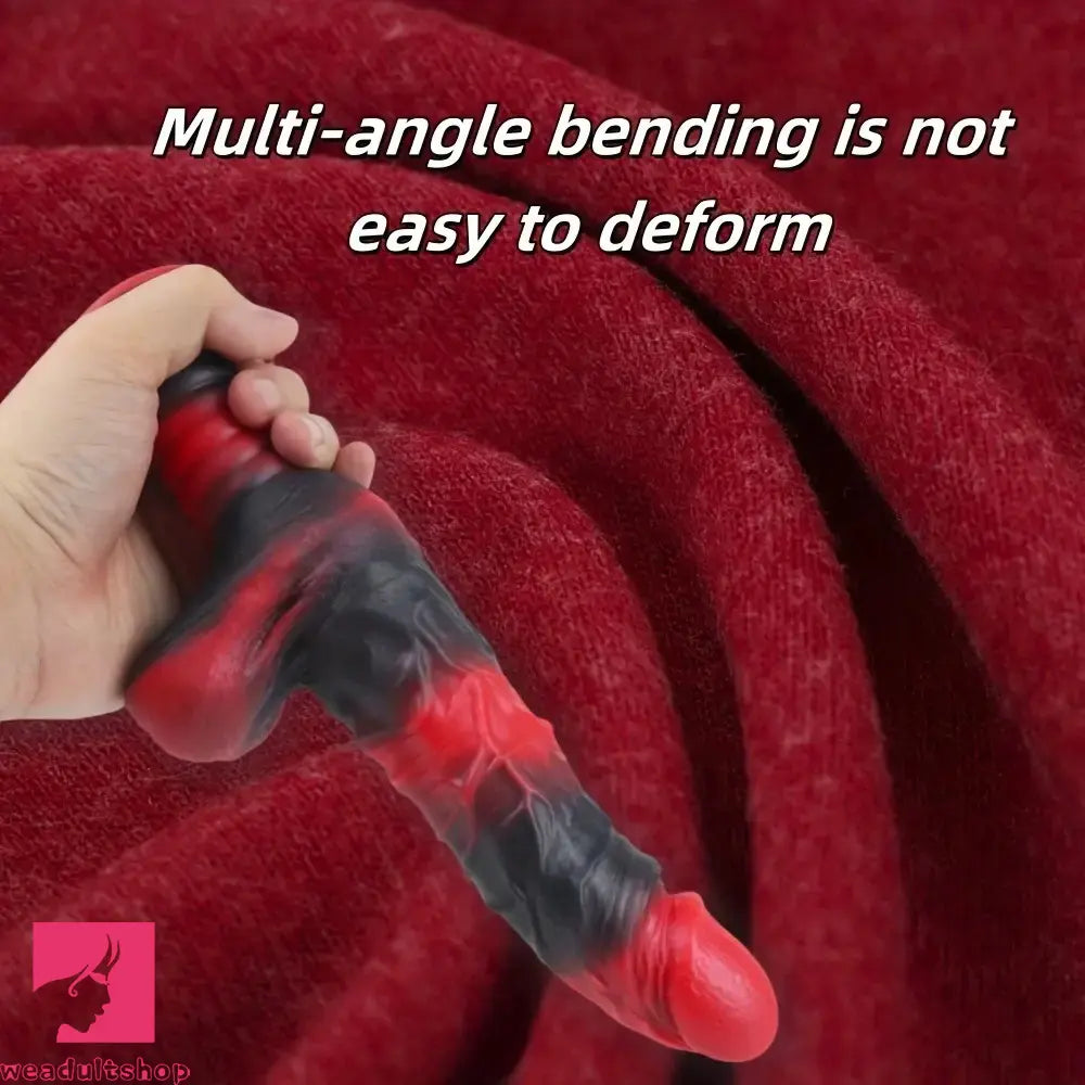 9.8in 10.4in Red Black Silicone Large Fantasy Sword Dildo With Handle