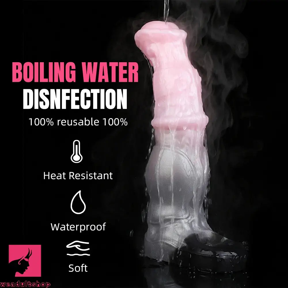 7.48in Horse Cock Silicone Sleeve Soft Leather Armor Design Hollow Sleeve