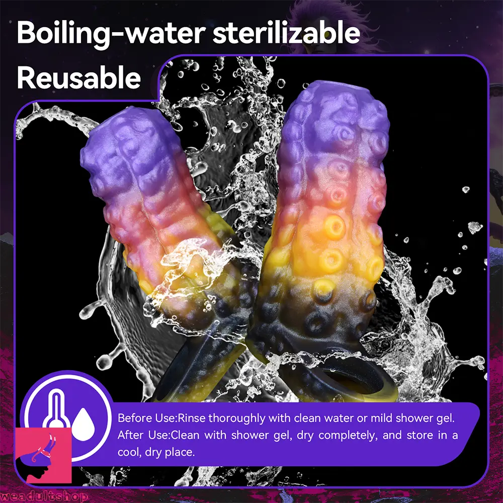 4.72in Zothos Umbrvort Tentacle Silicone Soft Dildo Sleeve Penis Extender