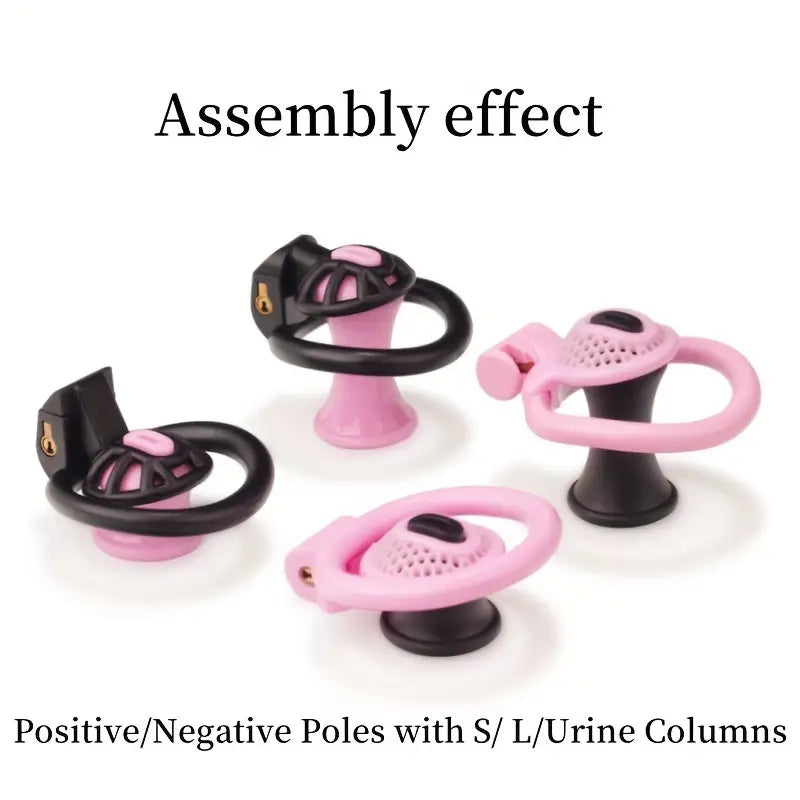 Plastic Chastity Cage For Men Positive Negative Poles S/L/Urine Columns