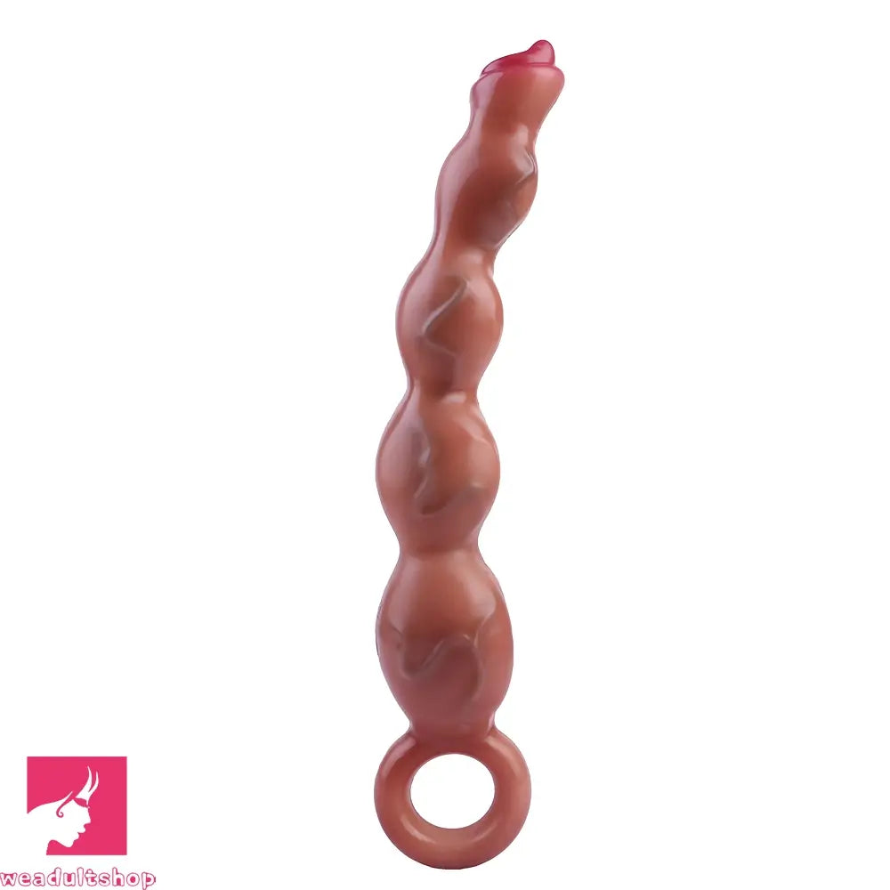 9.8in Big Vibrating Silicone Soft Pulling Beads Cock Dildo With 3 Motors